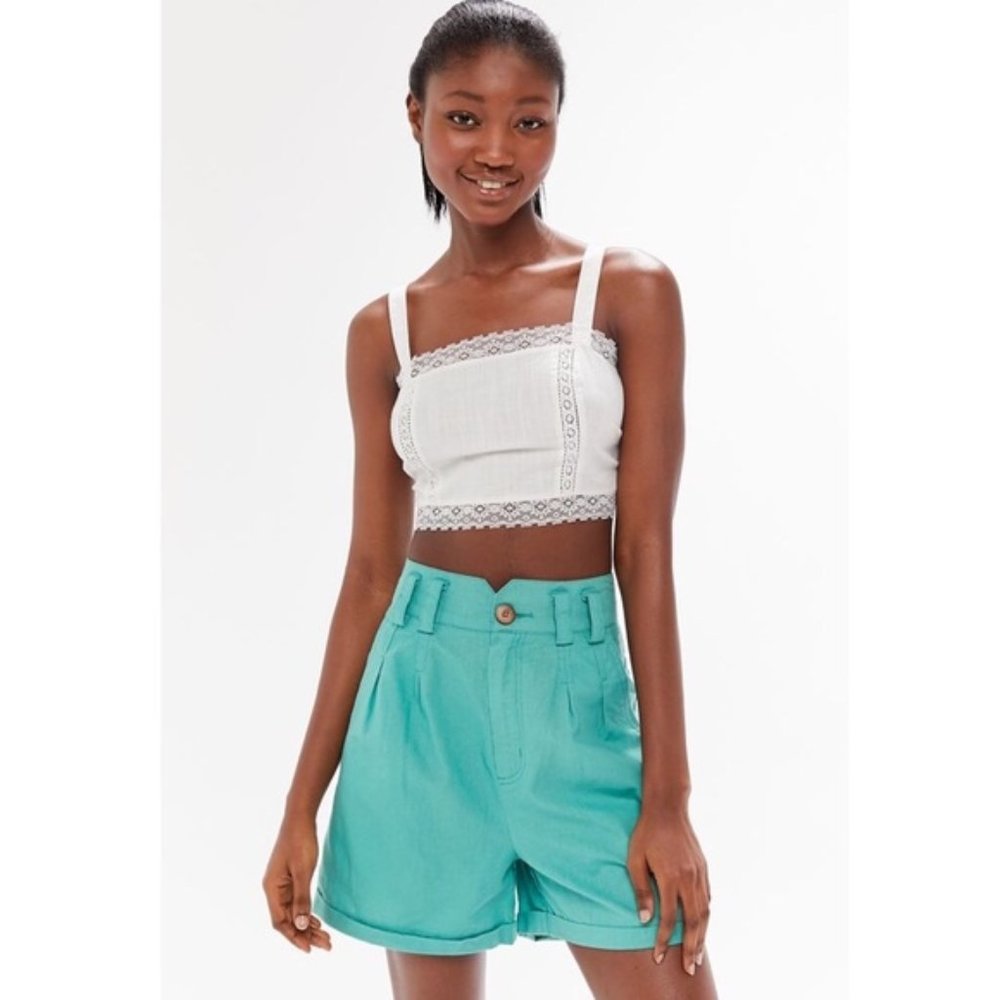Urban Outfitters Commander Linen Blend High Waisted Shorts NWT - Size 8